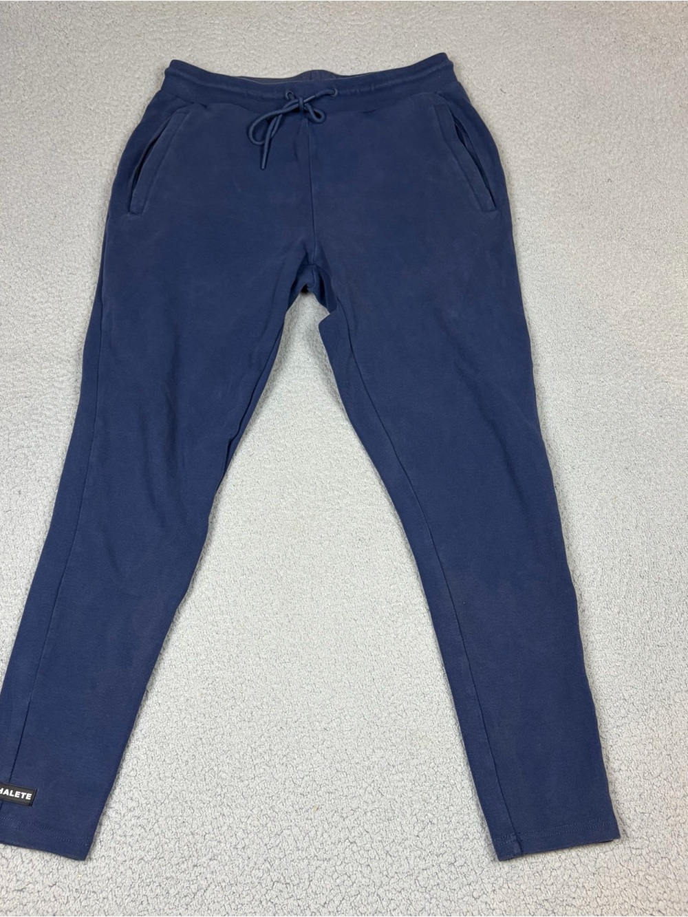 Alphalete Essential Core Joggers Mens Large Navy Athletic Logo Patch Tapered